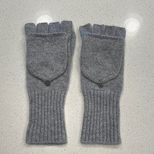 Cashmere Pop Top Glove / Mitten Hybrid in Grey Heather by White + Warren